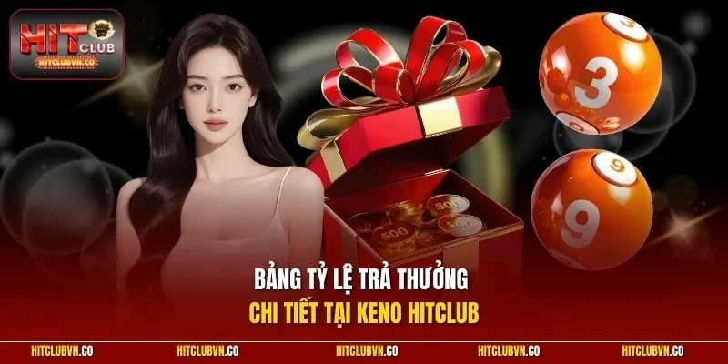 Bảng tỷ lệ trả thưởng chi tiết tại Keno HITCLUB 